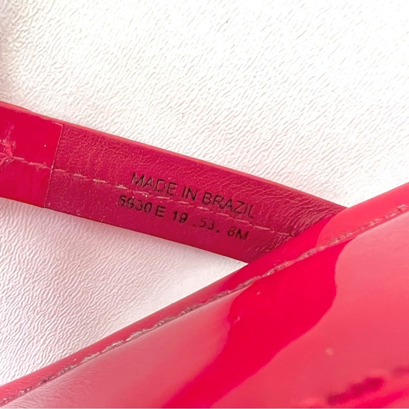 TORY BURCH | Miller Bright Rainbow Ruby Red Patent Leather Sandal Flip Flop 8 - Picture 12 of 14